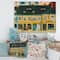 Designart - Yellow Facade of Houses In Street In Paris - French Country Canvas Wall Art Print